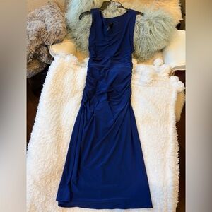 Norma Kamali Blue Shirred Dress